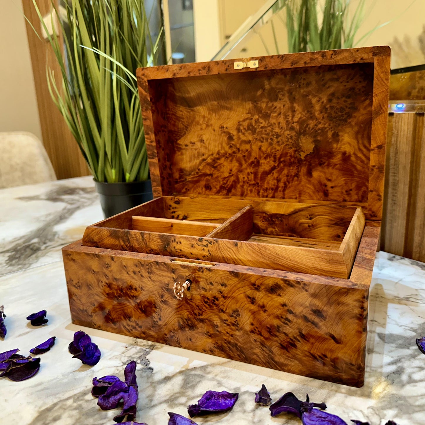 Jewelry organizer box thuya wood box organizer