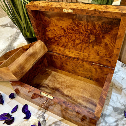 Jewelry organizer box thuya wood box organizer