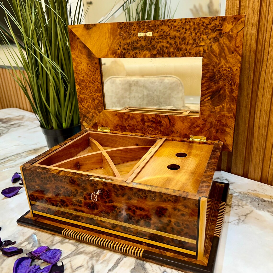 Wooden Jewelry Boxes Jewelry Gift Boxes with Mother of Pearl Inlay