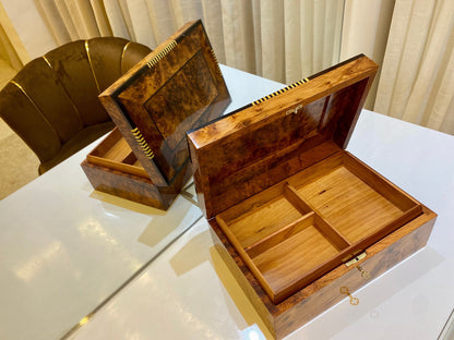 Luxury large lockable wooden jewelry Box organizer with key