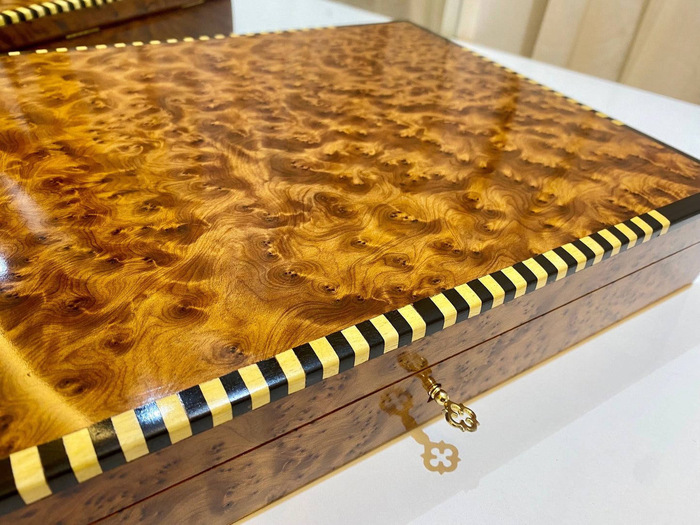 Wooden Jewelry Box Organizer with key luxury box