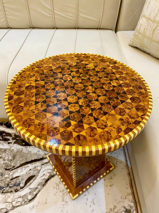 Round coffee table Thuya Wood luxury decor table