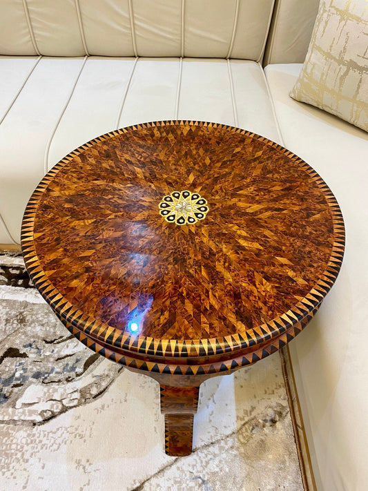 Large Modern Round Coffee Table Antique Handcrafted table