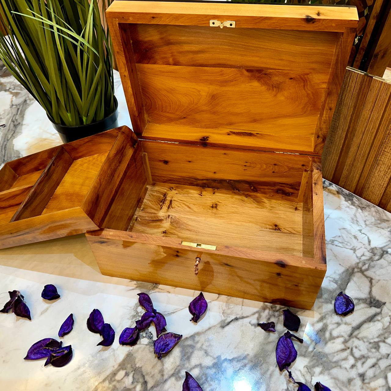 Thuya Wood Jewelry Box Handcrafted Moroccan Artistry